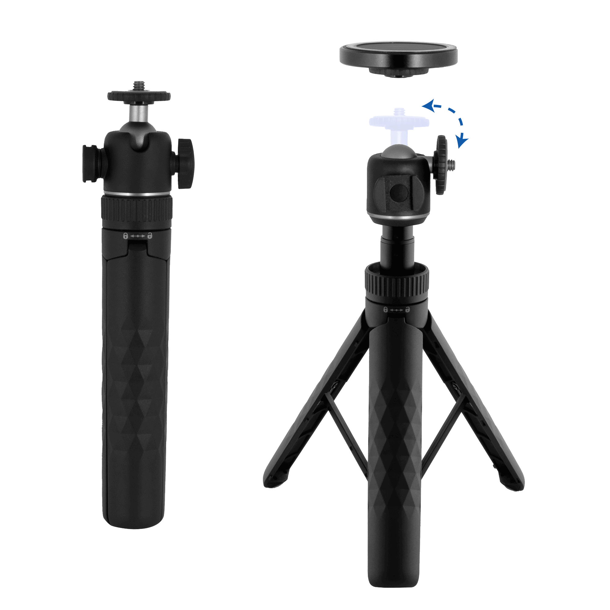 Extendable Magnetic Mount Tripod With Cold Shoe Connection