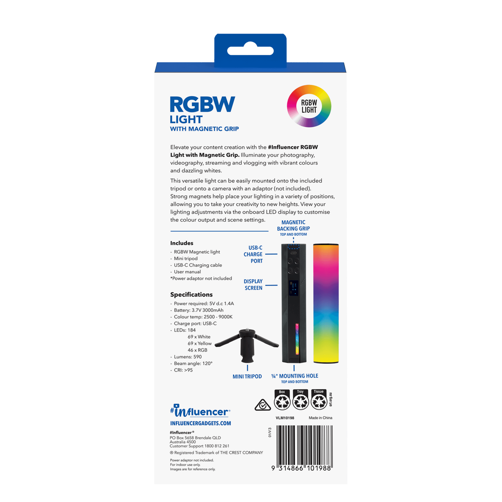 RGBW Light with Magnetic Grip