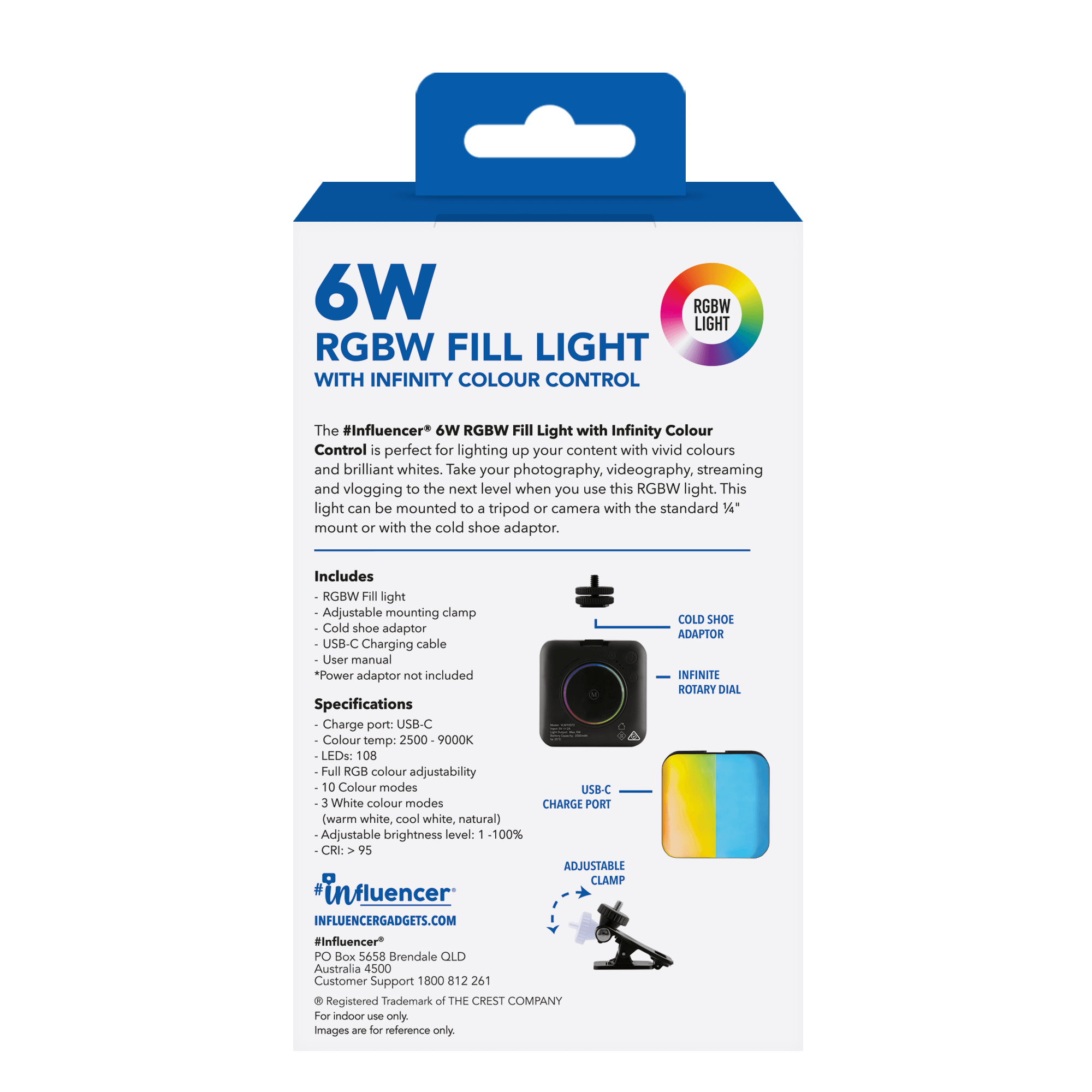 6W RGBW Fill Light With Infinity Rotary Knob Colour Control