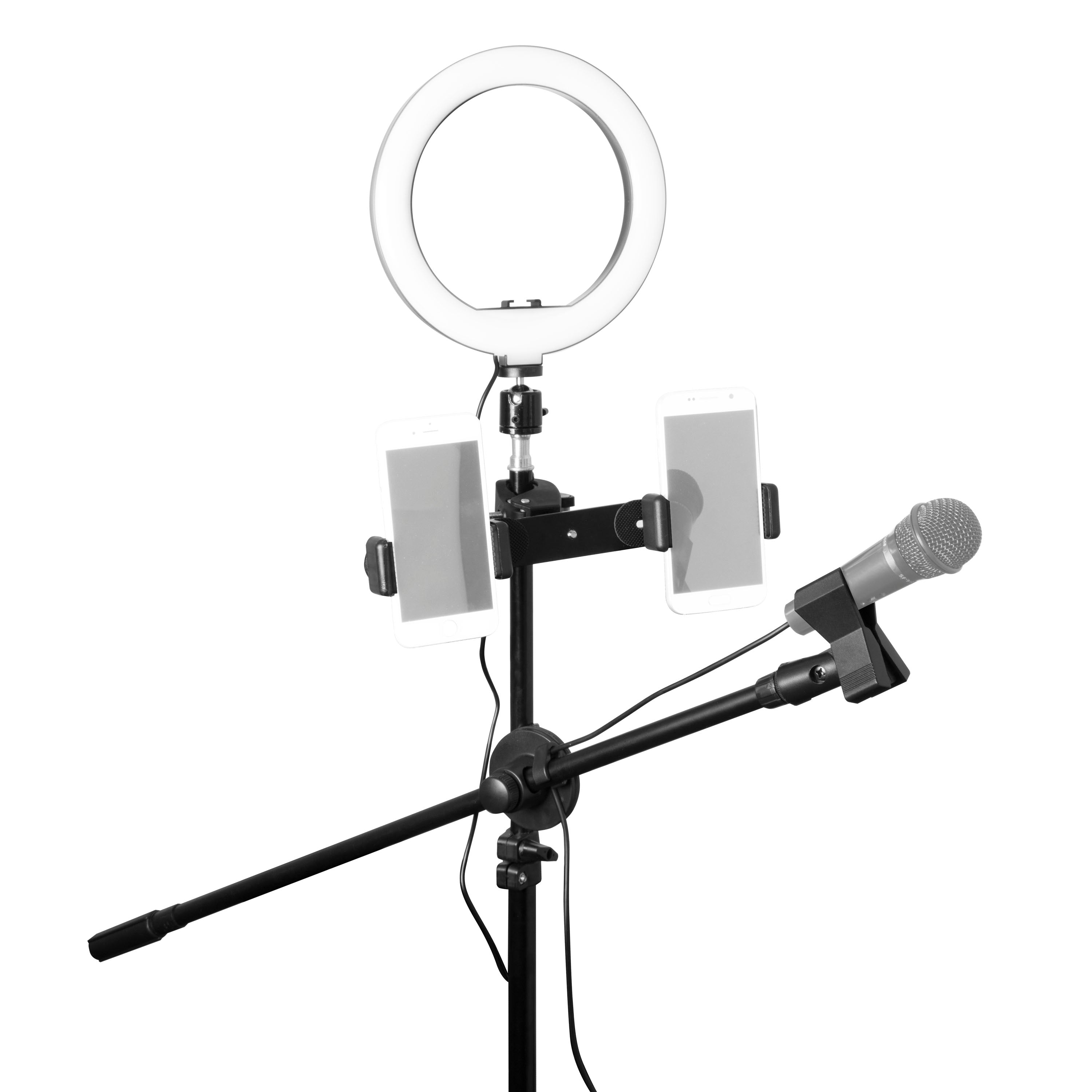 8 Inch Ring Light Studio Kit with Light, Tripod, Mic and Phone Mounts